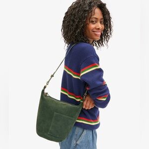 $315 MAKE AN OFFER Clare V Dark Green Suede Bucket Shoulder Bag